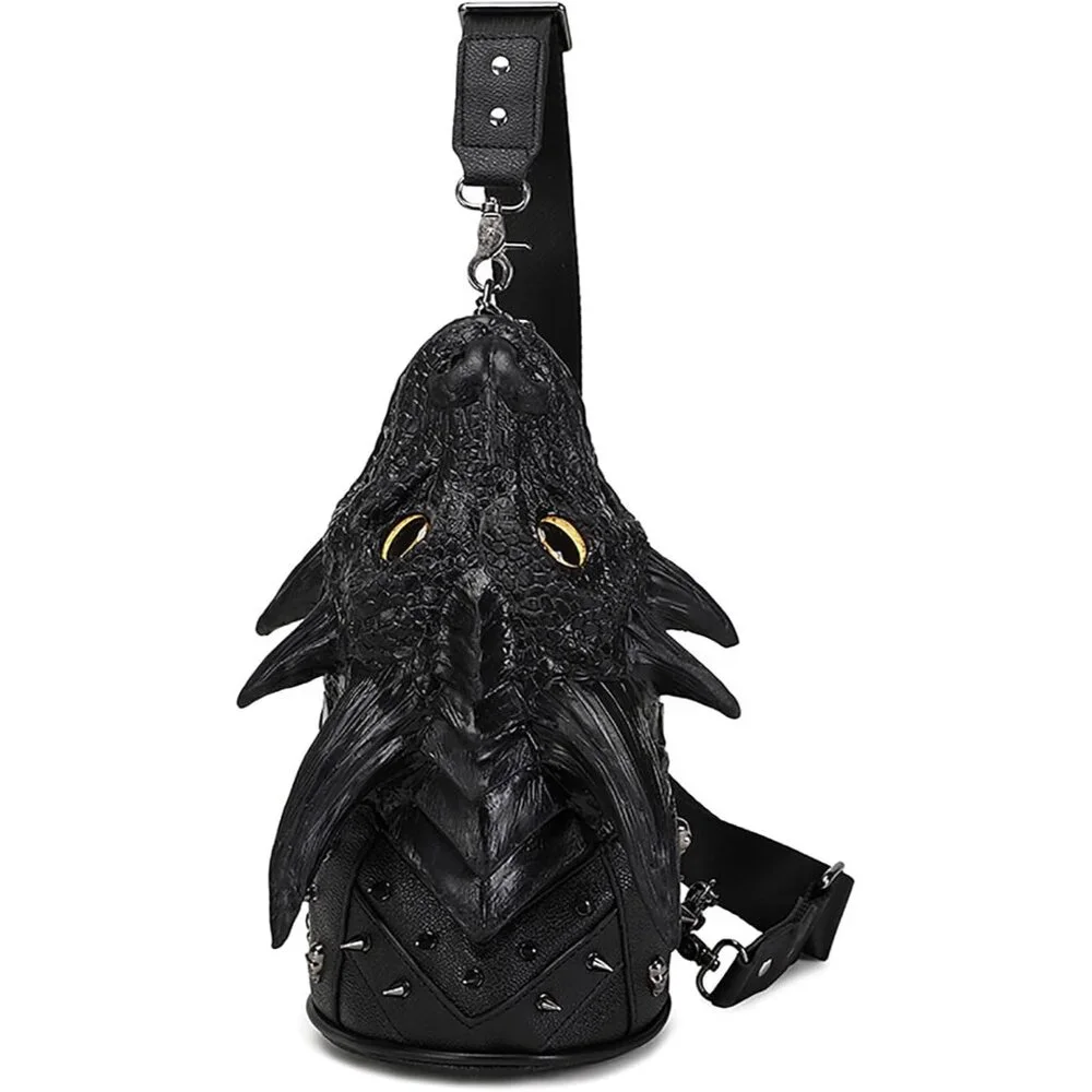 Unique PVC Dragon Head Crossbody Bag - Trendy Halloween Purse for Everyone